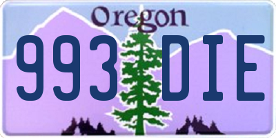 OR license plate 993DIE