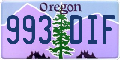 OR license plate 993DIF