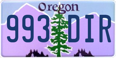 OR license plate 993DIR