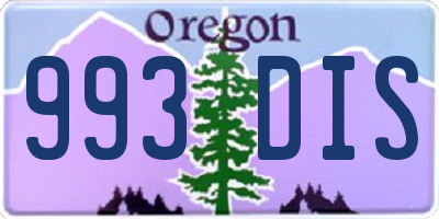 OR license plate 993DIS