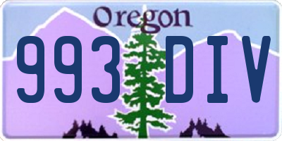 OR license plate 993DIV