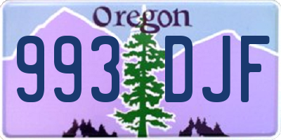 OR license plate 993DJF