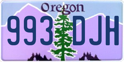 OR license plate 993DJH