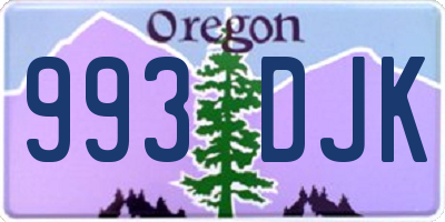 OR license plate 993DJK