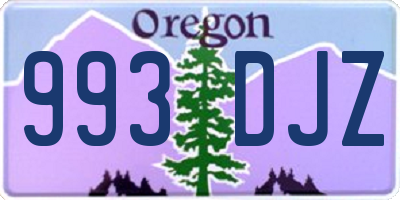 OR license plate 993DJZ