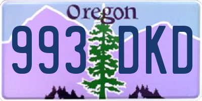 OR license plate 993DKD