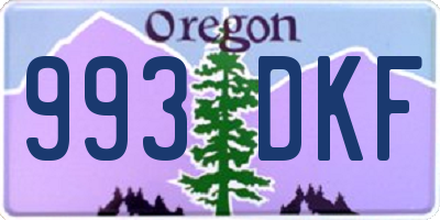 OR license plate 993DKF