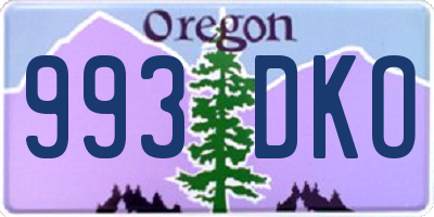 OR license plate 993DKO