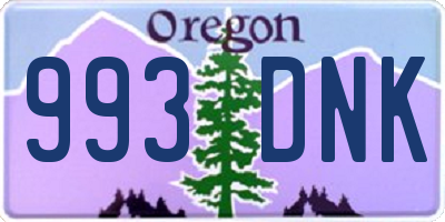 OR license plate 993DNK