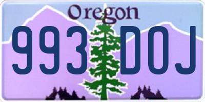 OR license plate 993DOJ