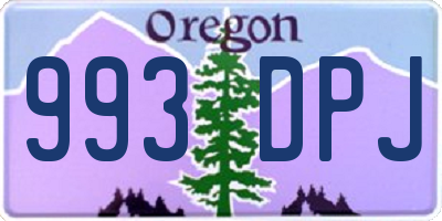 OR license plate 993DPJ