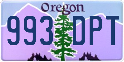 OR license plate 993DPT