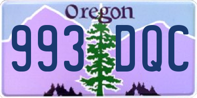 OR license plate 993DQC