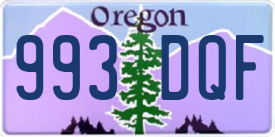 OR license plate 993DQF