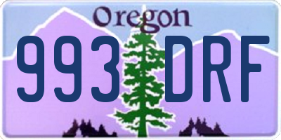 OR license plate 993DRF