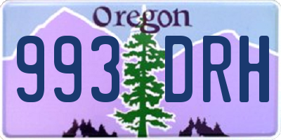 OR license plate 993DRH