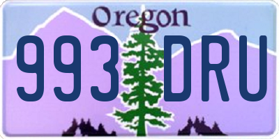 OR license plate 993DRU