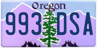 OR license plate 993DSA