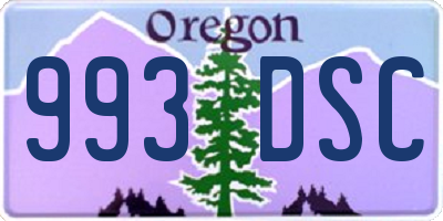 OR license plate 993DSC
