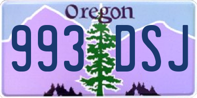 OR license plate 993DSJ