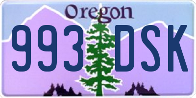 OR license plate 993DSK
