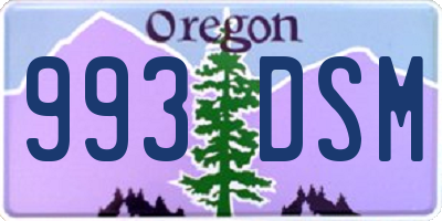OR license plate 993DSM