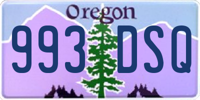 OR license plate 993DSQ
