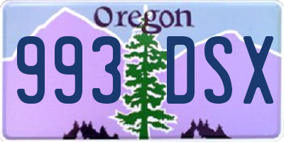 OR license plate 993DSX