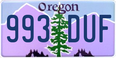 OR license plate 993DUF