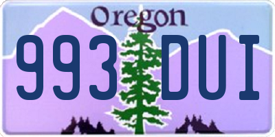 OR license plate 993DUI
