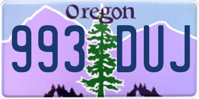 OR license plate 993DUJ