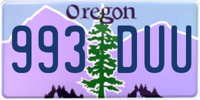 OR license plate 993DUU