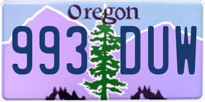 OR license plate 993DUW