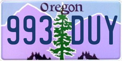 OR license plate 993DUY