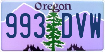 OR license plate 993DVW