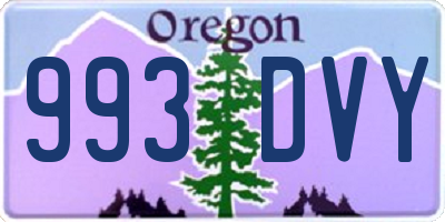 OR license plate 993DVY