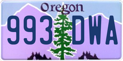 OR license plate 993DWA