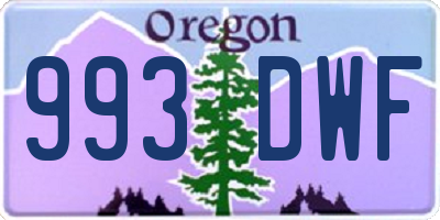 OR license plate 993DWF