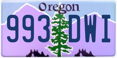 OR license plate 993DWI