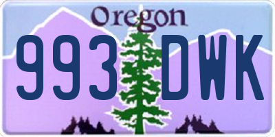 OR license plate 993DWK