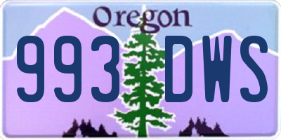 OR license plate 993DWS