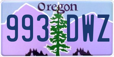 OR license plate 993DWZ