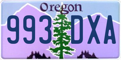 OR license plate 993DXA