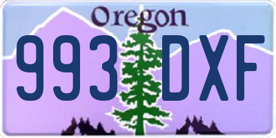 OR license plate 993DXF