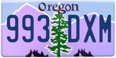 OR license plate 993DXM