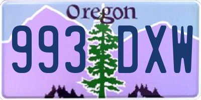 OR license plate 993DXW