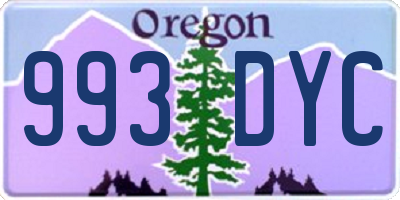 OR license plate 993DYC