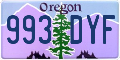 OR license plate 993DYF