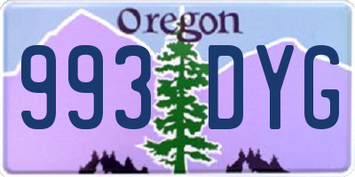 OR license plate 993DYG