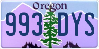 OR license plate 993DYS